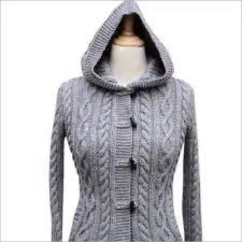 Ladies Grey Woolen Cardigan